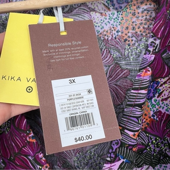 Kika Vargas x Target Coral Reef Scallop Edge Wrap Top Size 3X‎ New With Tags - Picture 7 of 14